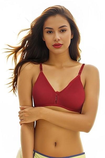 Buy Smoothie Non-Padded Non-Wired Full Coverage Bra in Maroon - Cotton Rich  Online India, Best Prices, COD - Clovia - BR0638P09