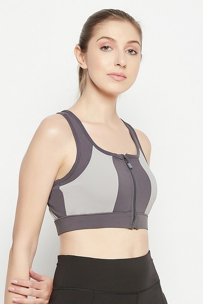 Buy Medium Impact Padded Sports Bra & Snug Fit Mid-Rise Ankle-Lenth Tight  in Baby Blue Online India, Best Prices, COD - Clovia - ASC057A03