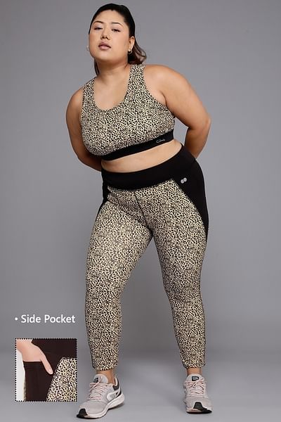 Buy SNAKING IT UP GREY CROPPED LEGGINGS for Women Online in India