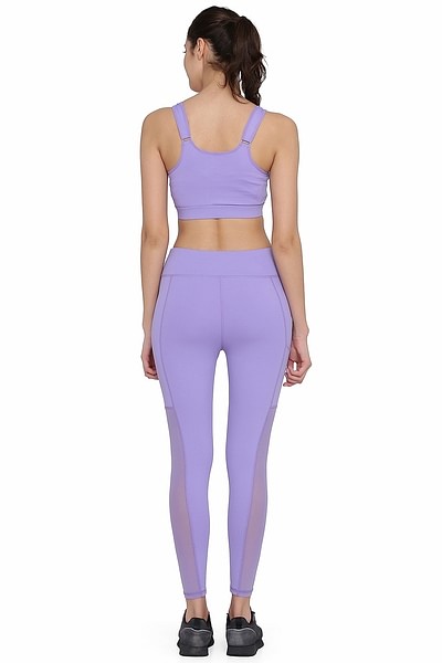 Nux Women's Ribbed Shapeshifter Yogs Sports Bra, Purple, Medium