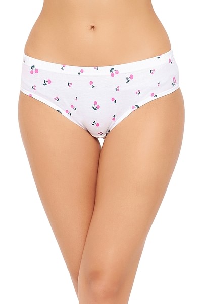 Buy Clovia Cotton Mid Waist Teen Bikini Panty In White Online In India At  Discounted Prices