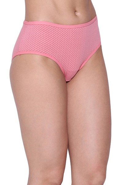 Buy Mid Waist Dot Print Hipster Panty in Rose Pink - Cotton Online