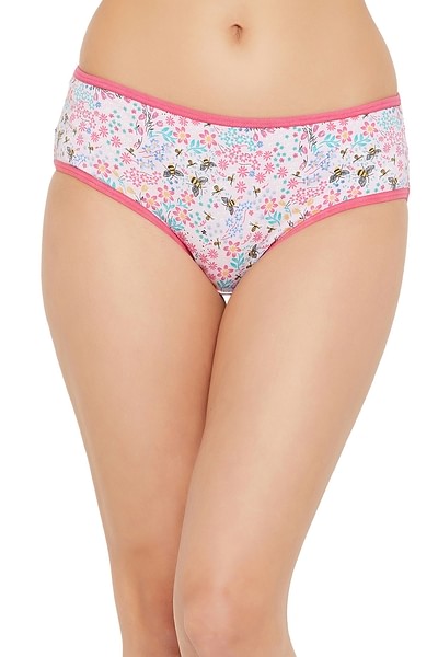 Buy Mid Waist Floral Print Hipster Panty in Baby Pink - Cotton Online India,  Best Prices, COD - Clovia - PN3411E22