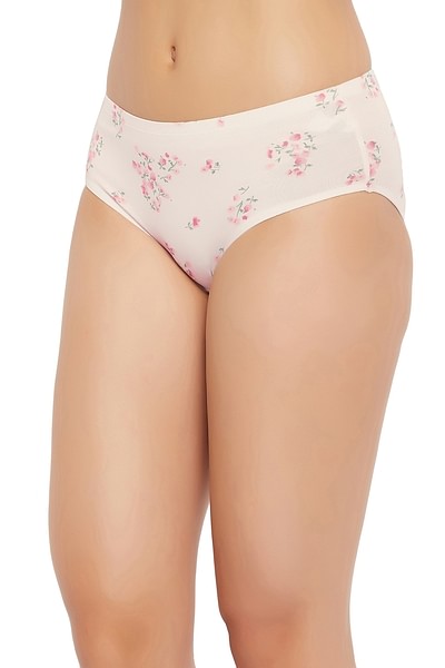 Buy Mid Waist Floral Print Hipster Panty in White with Inner Elastic -  Cotton Online India, Best Prices, COD - Clovia - PN2488M18