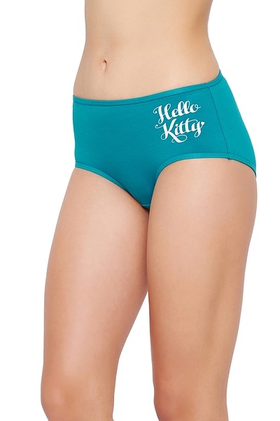 Buy Mid Waist Hello Kitty Text & Graphic Print Hipster Panty in