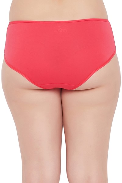 Buy Mid Waist Hipster Panty in Hot Pink - Cotton Online India