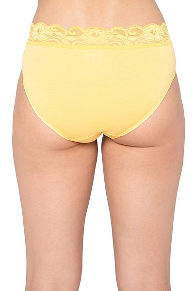 Buy Mid Waist Hipster Panty in Peach Colour with Pastel Yellow - Cotton  Online India, Best Prices, COD - Clovia - PN0795P02