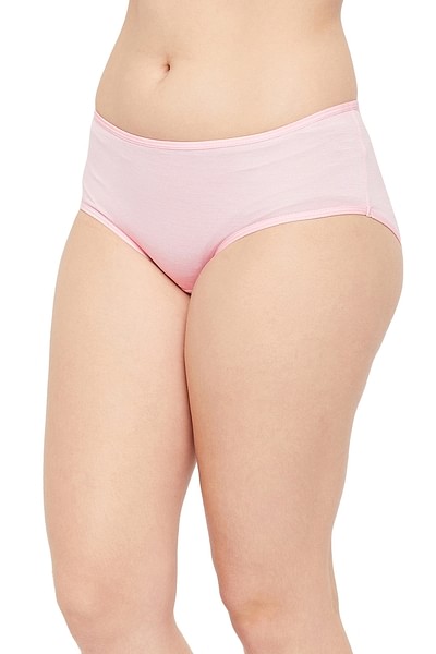 Buy Mid Waist Hipster Panty in Soft Pink - Cotton Online India