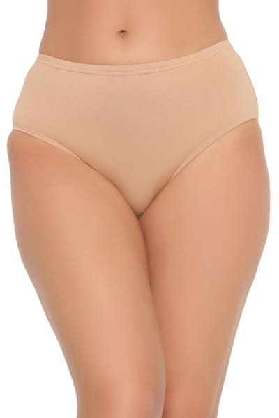 Clovia Mid Waist Hipster Panty with Inner Elastic in Nude Colour - Cotton