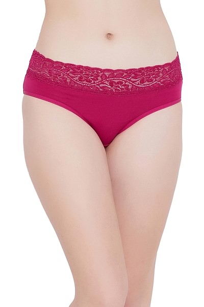 Buy Modal Mid Waist Hipster Panty In Pink Online India, Best
