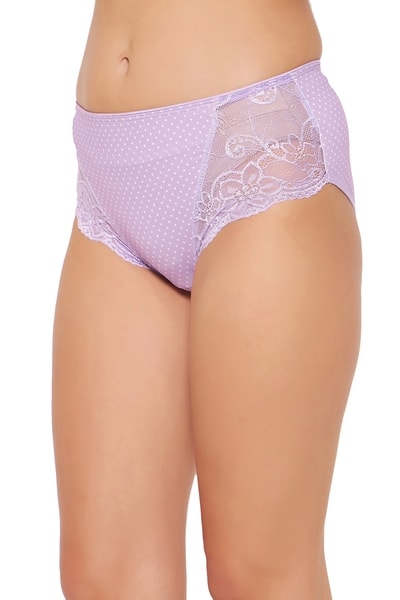 KELITCH Women's Lace Hipster Panties - Seamless Floral Underwear In Purple XXXL