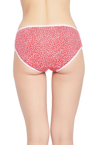 Buy Clovia Women's Lace Mid Waist Bikini Panty (PN2602P04_Red_S) at