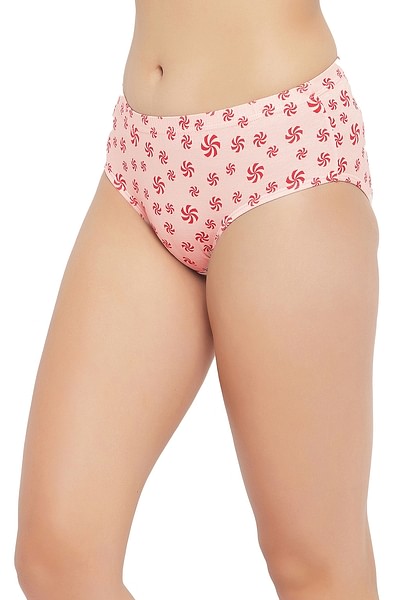 Buy Clovia Mid Waist Printed Hipster Panty In Baby With Inner