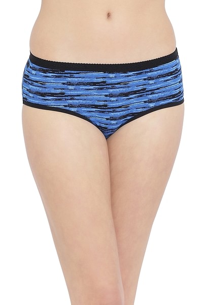 Buy Mid Waist Printed Hipster Panty in Blue with Inner Elastic - Cotton  Online India, Best Prices, COD - Clovia - PN3514B08