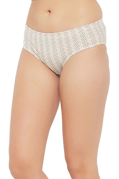 Buy Mid Waist Floral Print Hipster Panty in White with Inner Elastic -  Cotton Online India, Best Prices, COD - Clovia - PN2855N18