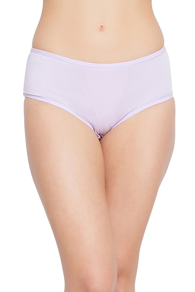 Buy Mid Waist Text Print Hipster Panty in Lilac - Cotton Online