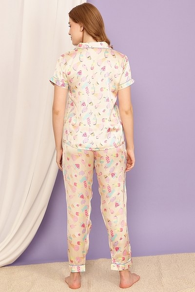 Cream best sale satin pyjamas