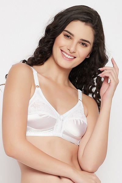 Buy Non-Padded Non-Wired Plus Size Bra in White With Matching