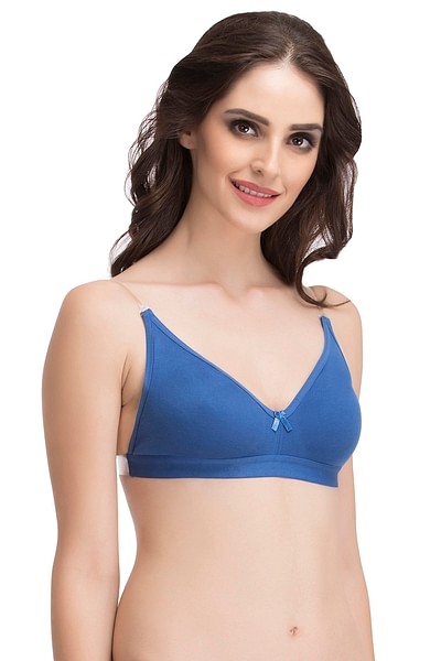 Non Padded Bra T Shirt Bra with Transparent & Detachable Straps B Cup  Seamless