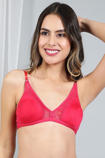 Buy Non-Padded Wirefree T-shirt Bra With Double Layered Cups & Detachable  Straps - Pink Online India, Best Prices, COD - Clovia - BR0673P14