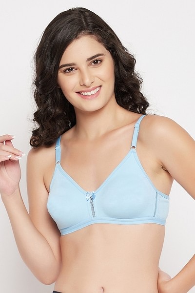 Bandeau Bra with Removable Straps - Powdered Blue