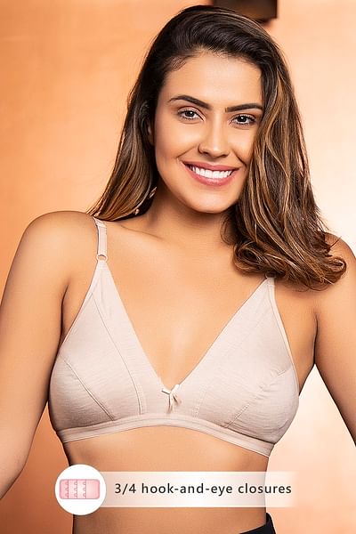 Buy Non Padded Non Wired Bra In Skin Colour Cotton Rich Online India 