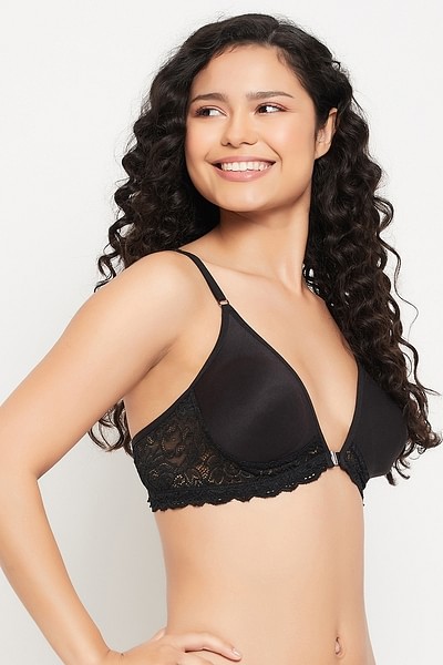 Buy Non-Padded Non-Wired Spacer Cup Full Figure Bra in Black