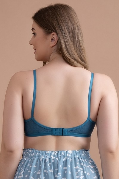 Buy Non-Padded Non-Wired Demi Cup Bra in Light Blue - Cotton Online India,  Best Prices, COD - Clovia - BR1678S03