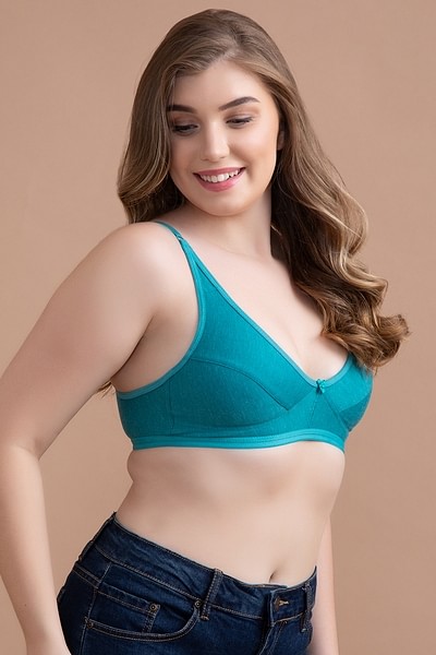 Buy Non-Padded Non-Wired Full Cup Printed Bra in Cobalt Blue - Cotton  Online India, Best Prices, COD - Clovia - BR0227Q03