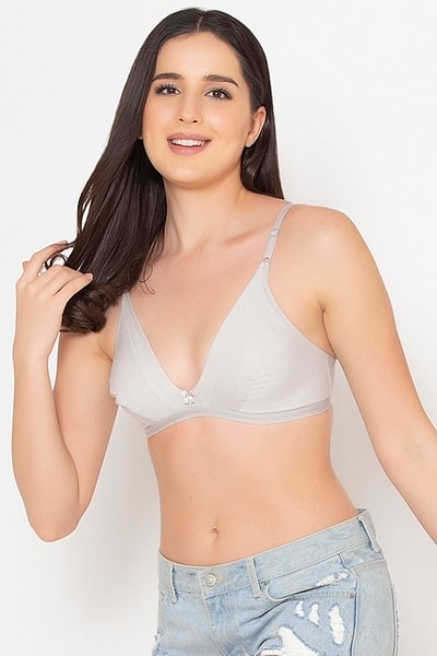 Buy Non-Padded Non-Wired Full Coverage Bra in White - Cotton Rich