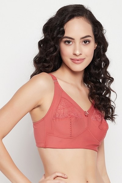 Buy Non-Padded Non-Wired Full Coverage Plus Size Bra in Peach Online India,  Best Prices, COD - Clovia - BR2352P16