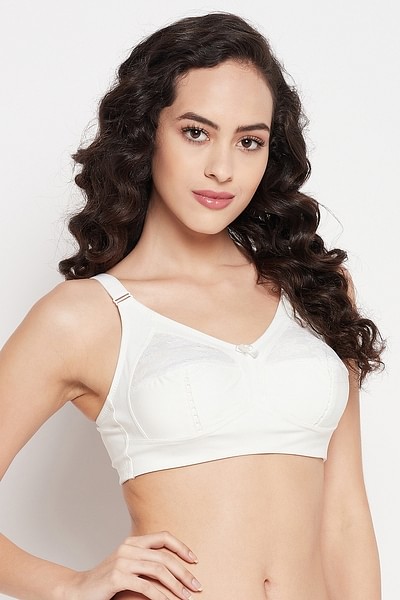 Buy Non-Padded Non-Wired Full Coverage Plus Size Bra in White-Lace Online  India, Best Prices, COD - Clovia - BR2352P18