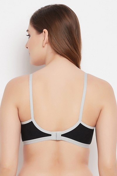 Buy Cotton Non Padded Wirefree Demi Cup Bra With Detachable Transparent  Straps - Black Online India, Best Prices, COD - Clovia - BR0672P13