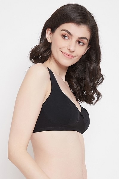Buy Non-Padded Non-Wired Full Cup Bra in Black - Cotton Online India, Best  Prices, COD - Clovia - BR2038P13
