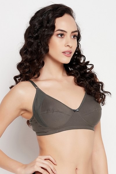 Buy Padded Non-Wired Full Cup Bra in Light Grey - Lace Online India, Best  Prices, COD - Clovia - BR1000D01