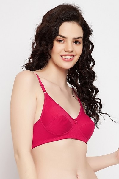 Buy Non-Padded Non-Wired Full Cup Bra in Magenta - Cotton Rich Online  India, Best Prices, COD - Clovia - BR1100A14