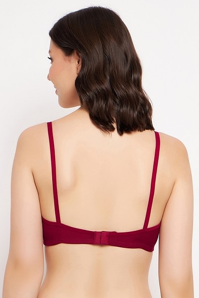 Buy Padded Underwired Full Cup Bra in Maroon Online India, Best Prices, COD  - Clovia - BR1949R09