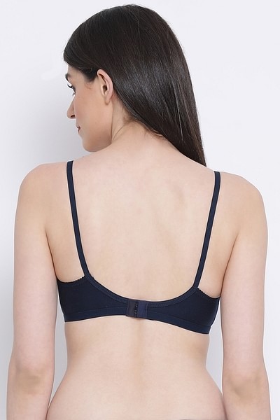 Buy Non-Padded Non-Wired Full Cup Bra in Navy - Cotton Rich Online India, Best  Prices, COD - Clovia - BR0185Q08
