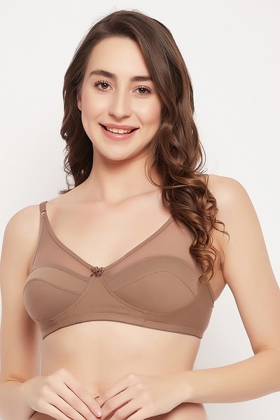 Buy Non-Padded Non-Wired Full Cup Bra in Nude Colour - Cotton Online India,  Best Prices, COD - Clovia - BR1333A24