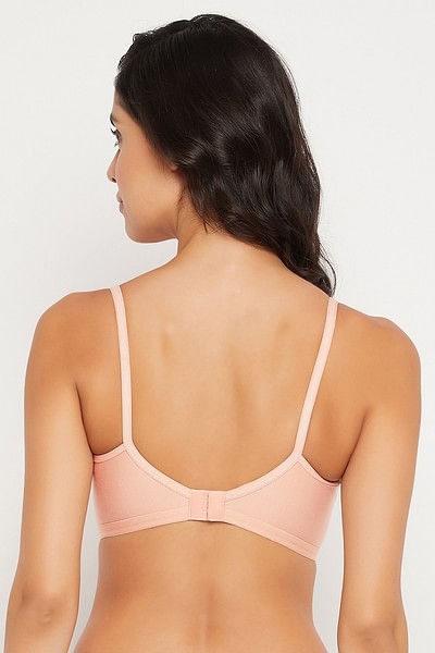 Buy Non-Padded Non-Wired Full Cup T-shirt Bra in Peach Colour - Cotton Rich  Online India, Best Prices, COD - Clovia - BR0636A34