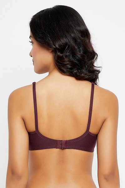 Buy Non-Padded Non-Wired Full Cup Bra in Wine Colour - Cotton Online India, Best  Prices, COD - Clovia - BR1333S09