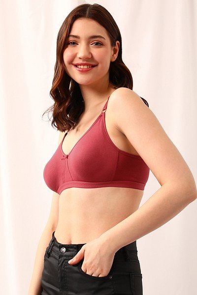 Buy Body Figure Women's Cotton Seamless Non-Padded Bra 28-44 (28-44, Pink)  Online In India At Discounted Prices