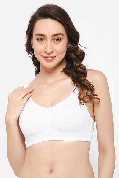 Non-Padded Non-Wired Full Figure Bra in White