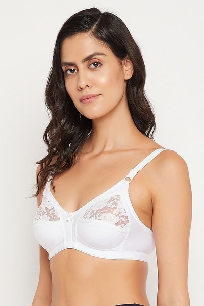 Buy Non-Padded Non-Wired Full Cup Bra in Blue Melange - Cotton Online  India, Best Prices, COD - Clovia - BR0925C03