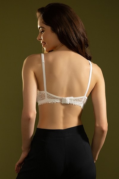 Cotton & Lace Non-wired Bra Bralette Full Cup RRP £18 – Worsley_wear
