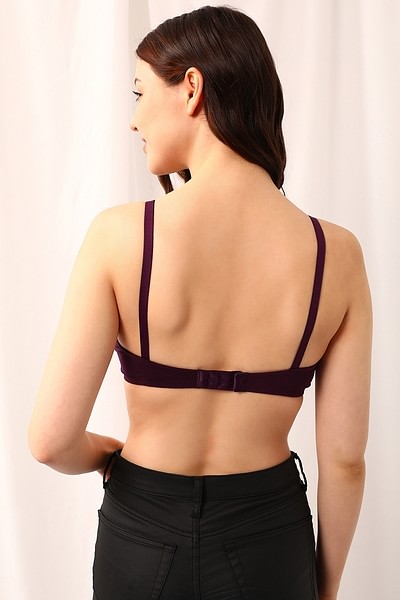 Buy Non-Padded Non-Wired Full Cup Bra in Purple - Cotton Online India, Best  Prices, COD - Clovia - BR5001R12