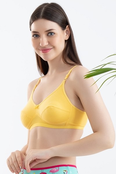 21001-4 Women's Yellow Non-padded Underwired Full Cup Bra