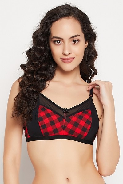 Buy Non-Padded Non-Wired Full Coverage Bra In Black - Cotton Online India,  Best Prices, COD - Clovia - BR1652P13