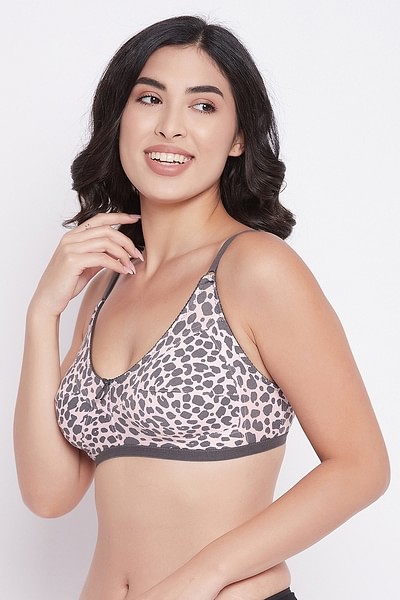 Buy Non-Padded Non-Wired Full Cup Cheetah Print Full-Figure Bra in