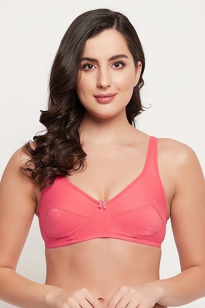 Buy Non-Padded Non-Wired Full Cup Everyday Bra in Peach Colour